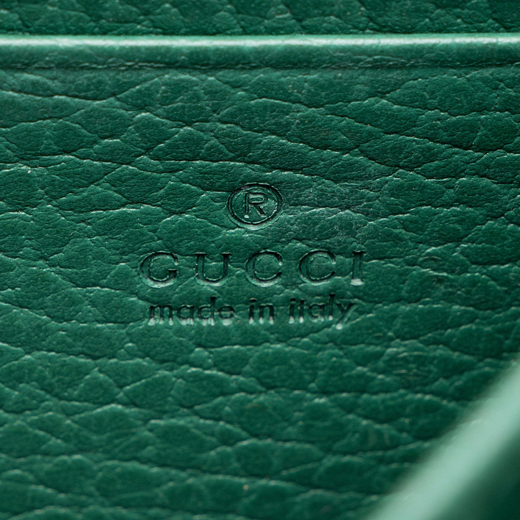 Gucci Leather Crystal Dionysus Chain Wallet