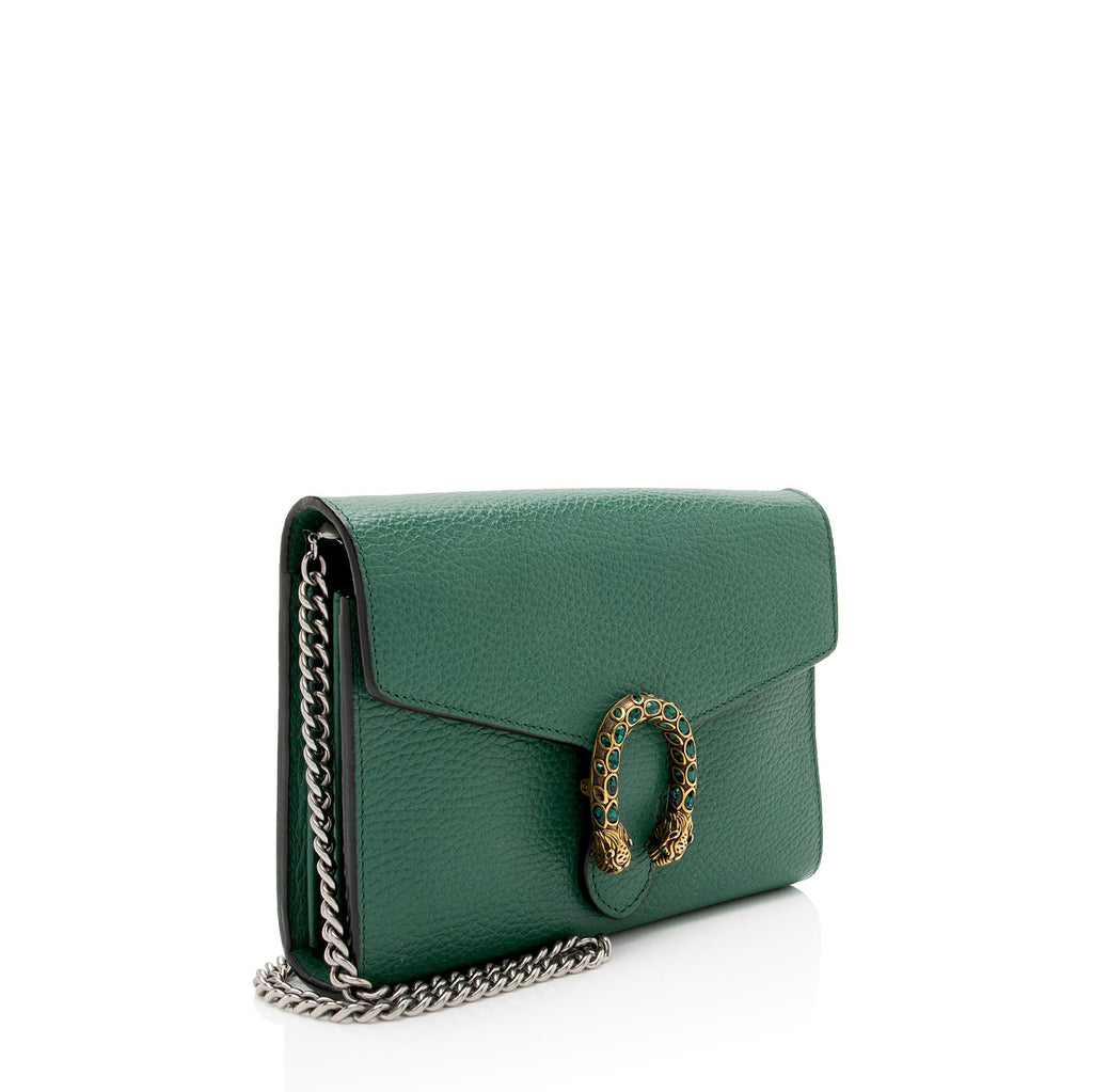 Gucci Leather Crystal Dionysus Chain Wallet