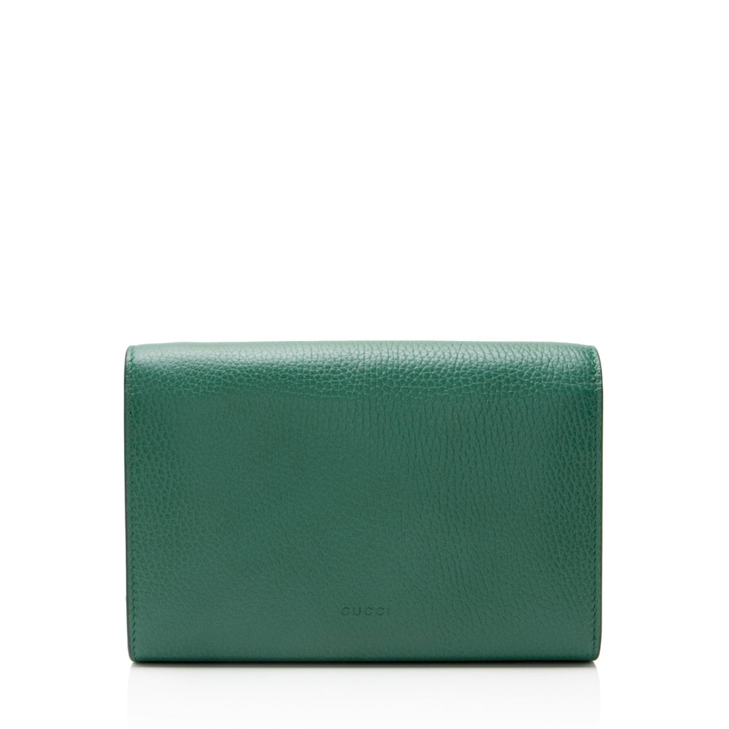 Gucci Leather Crystal Dionysus Chain Wallet