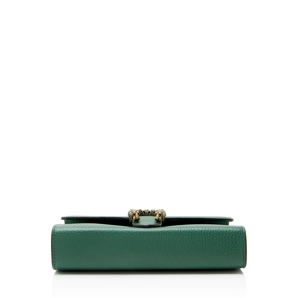 Gucci Leather Crystal Dionysus Chain Wallet