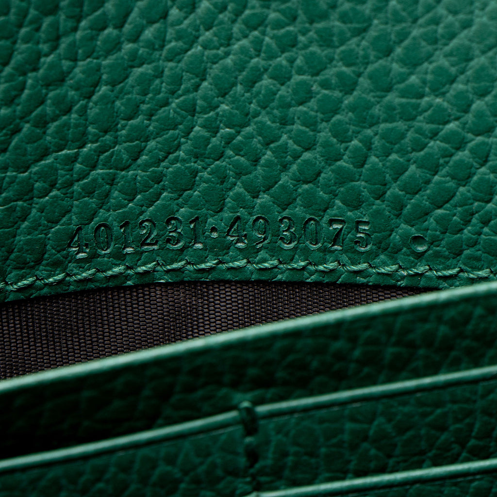 Gucci Leather Crystal Dionysus Chain Wallet