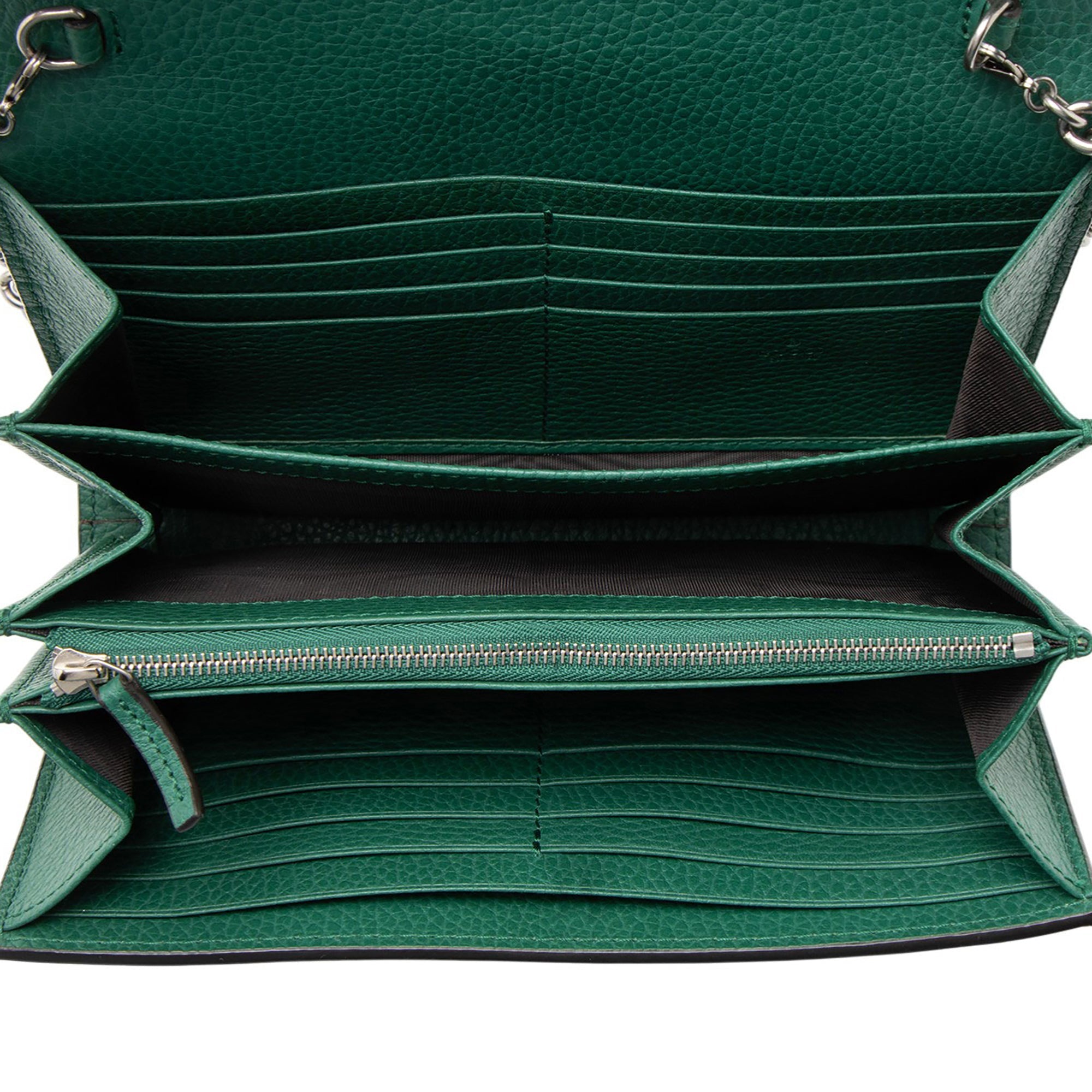 Gucci Leather Crystal Dionysus Chain Wallet