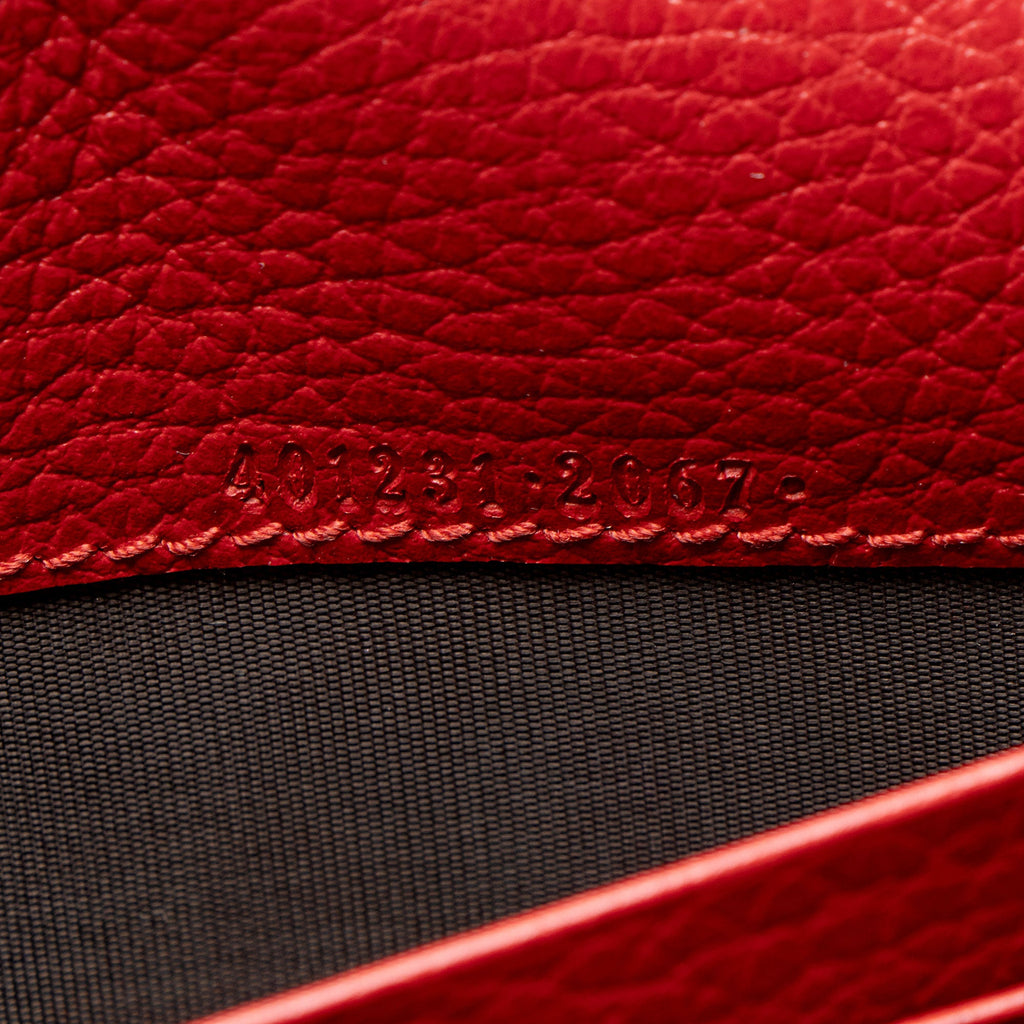 Gucci Leather Crystal Dionysus Chain Wallet