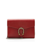 Gucci Leather Crystal Dionysus Chain Wallet