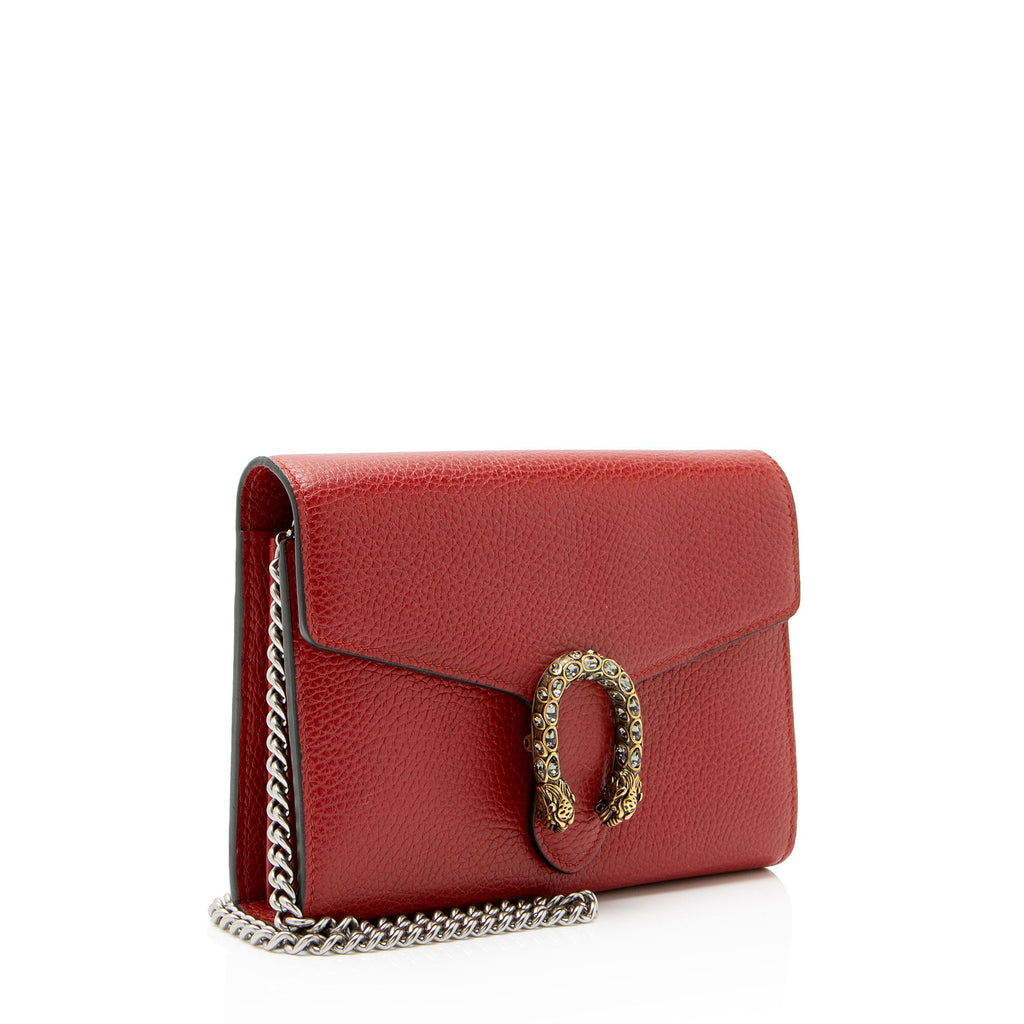 Gucci Leather Crystal Dionysus Chain Wallet