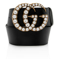Gucci Leather Crystal GG Belt - Size 30 / 75 (SHF-HP1Dlg)
