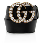 Gucci Leather Crystal GG Belt - Size 30 / 75 (SHF-HP1Dlg)
