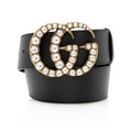 Gucci Leather Crystal GG Belt - Size 34 / 85