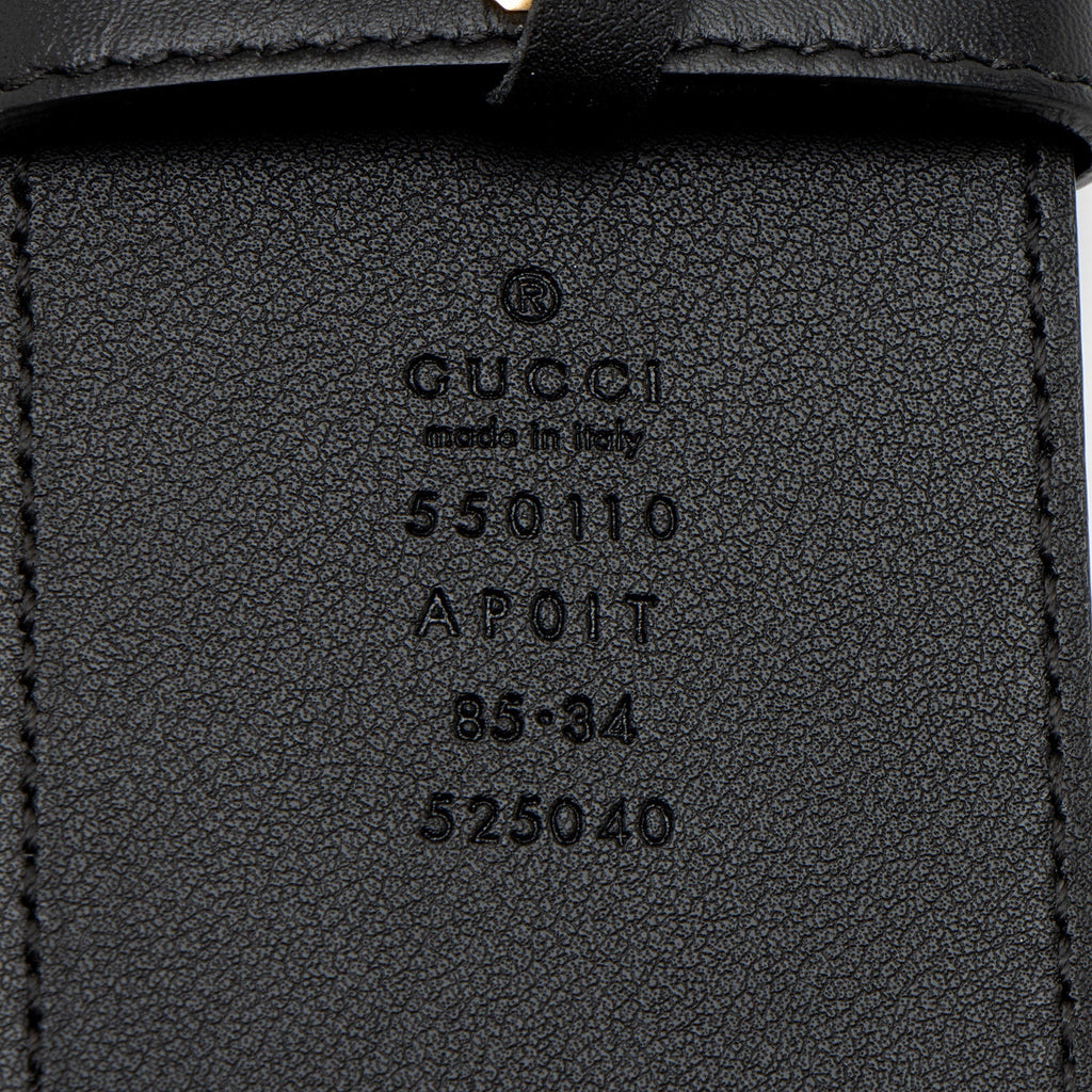Gucci Leather Crystal GG Belt - Size 34 / 85