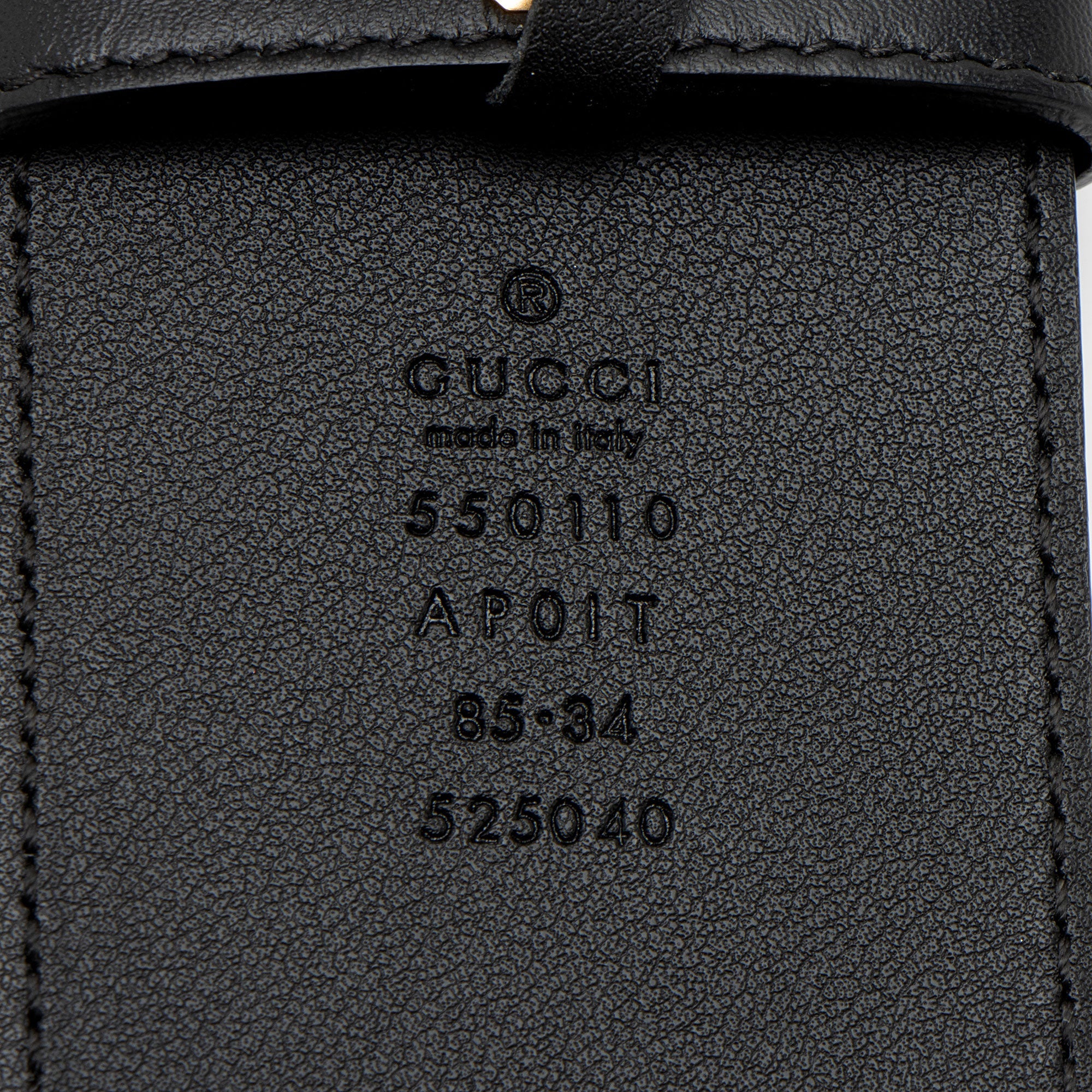 Gucci Leather Crystal GG Belt - Size 34 / 85