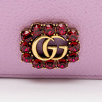 Gucci Leather Crystal GG Marmont Card Case Wallet (SHF-OYPMCI)