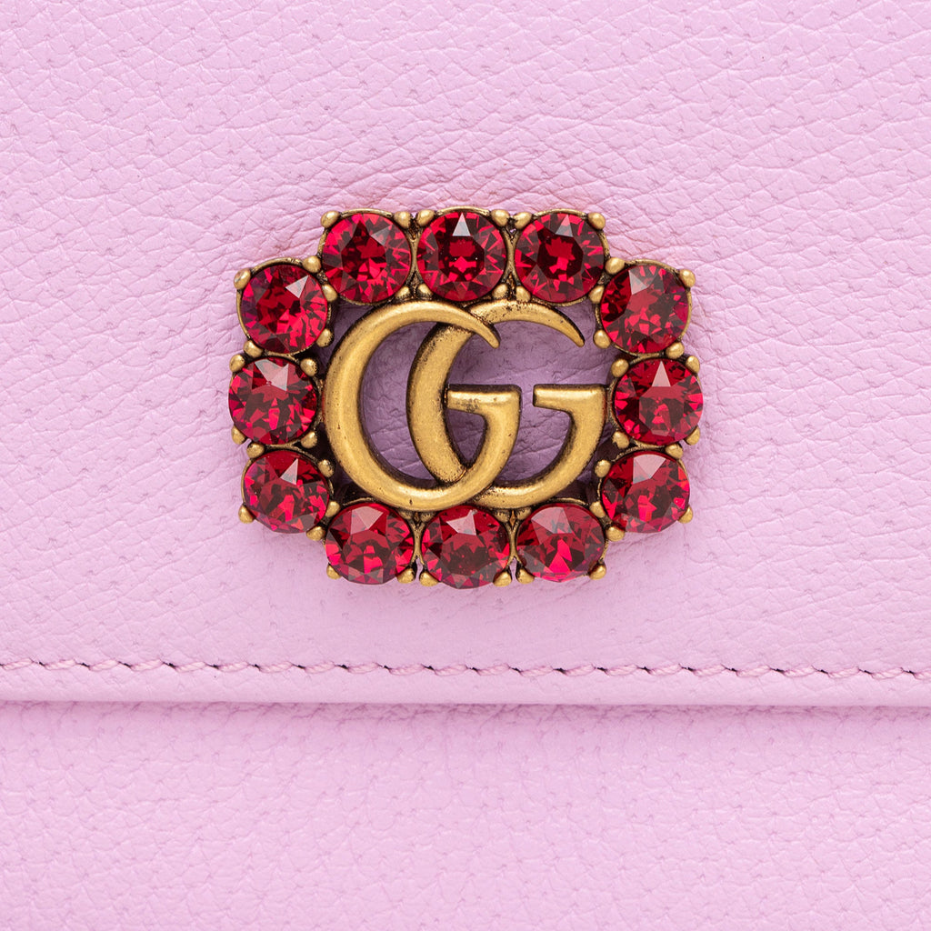 Gucci Leather Crystal GG Marmont Continental Wallet