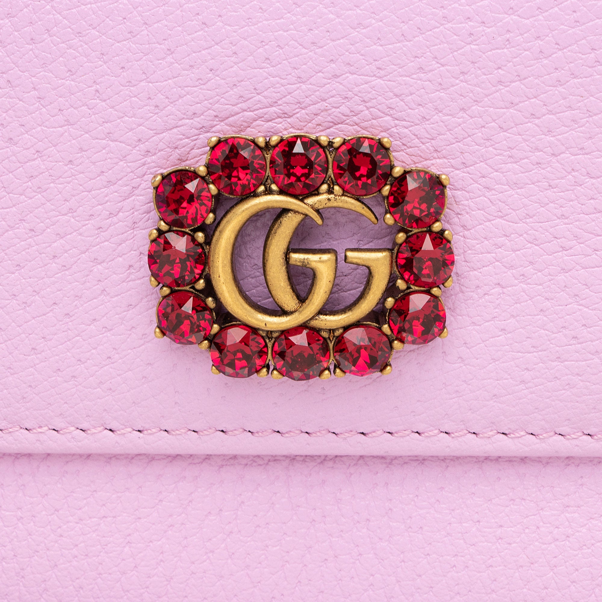 Gucci Leather Crystal GG Marmont Continental Wallet