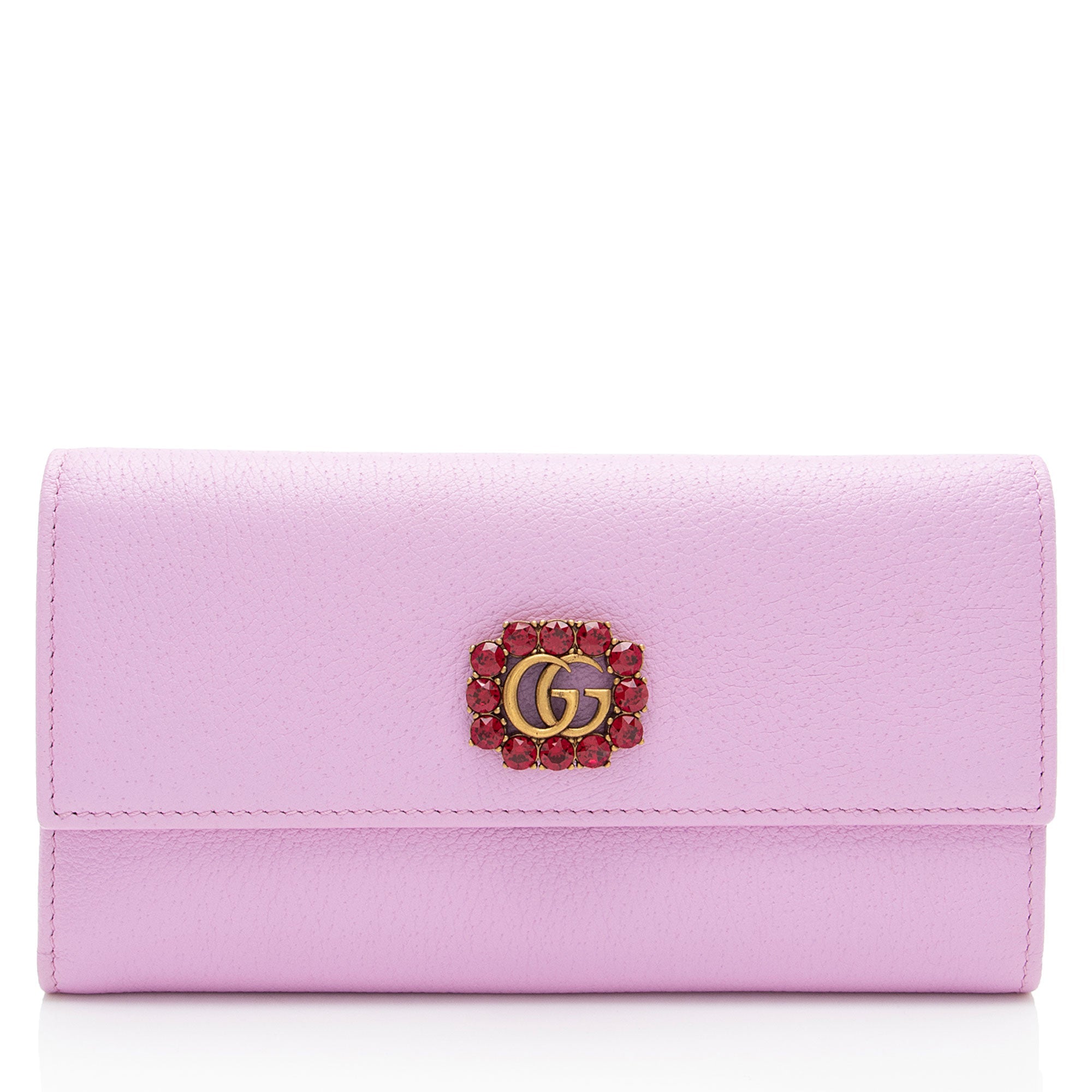 Gucci Leather Crystal GG Marmont Continental Wallet