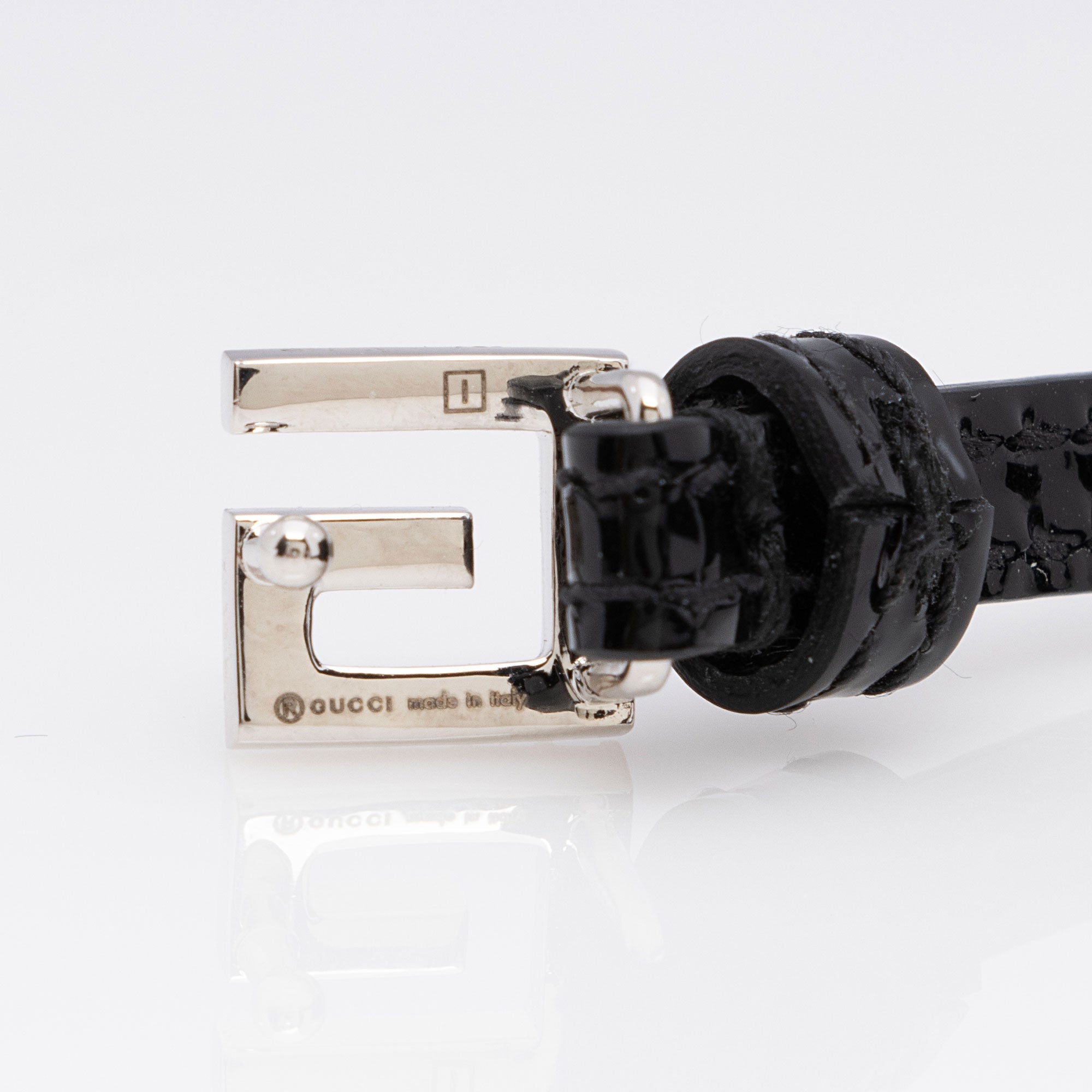 Gucci Leather Crystal Square G Wrap Bracelet (SHF-qpkVbj)