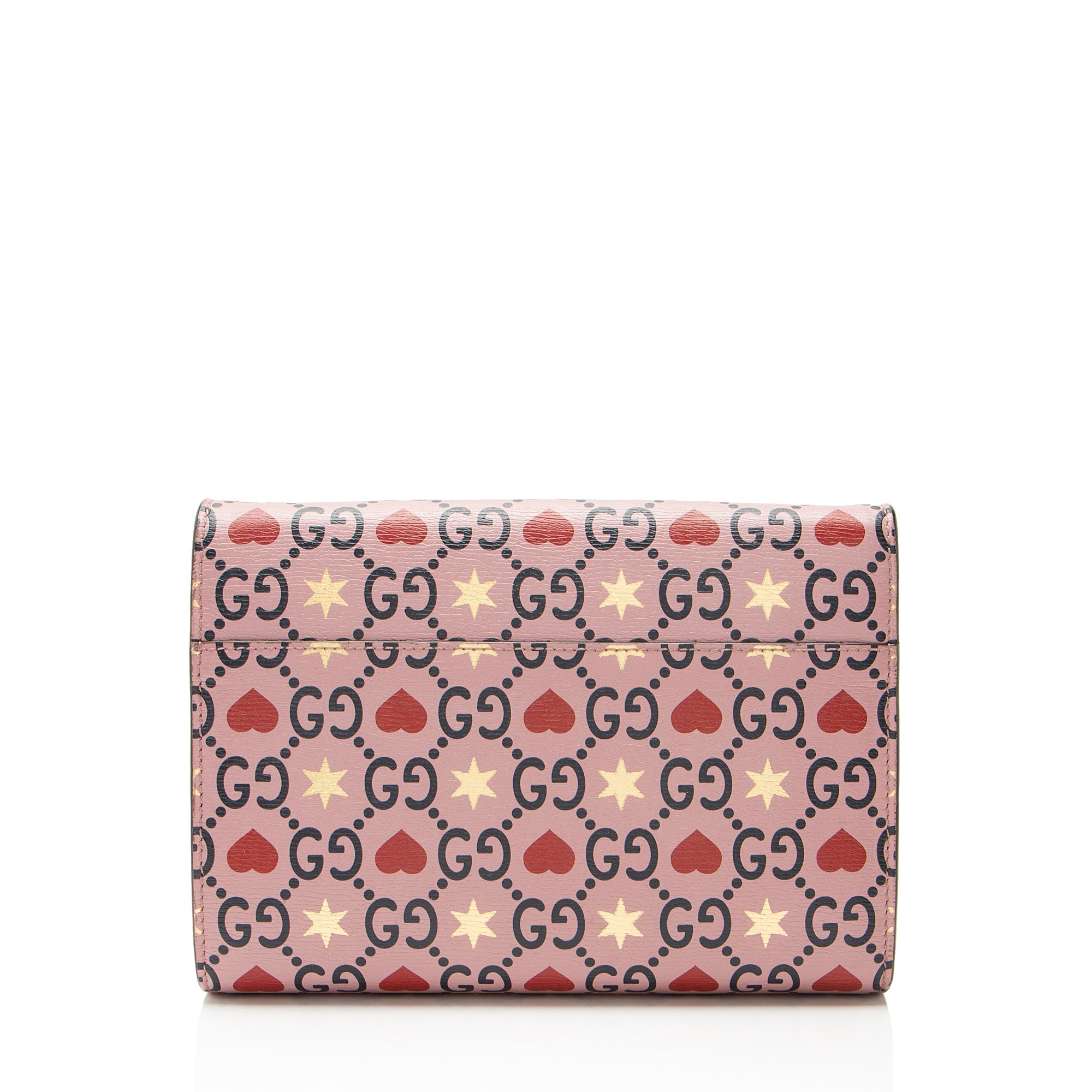Gucci Leather Crystal Valentines Dionysus Chain Wallet