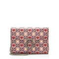 Gucci Leather Crystal Valentines Dionysus Chain Wallet