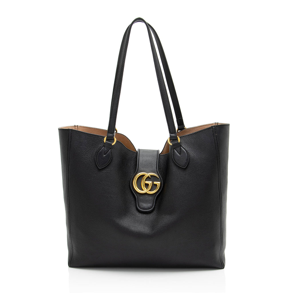 Gucci Leather Dahlia Medium Tote (SHF-G7nIG2)