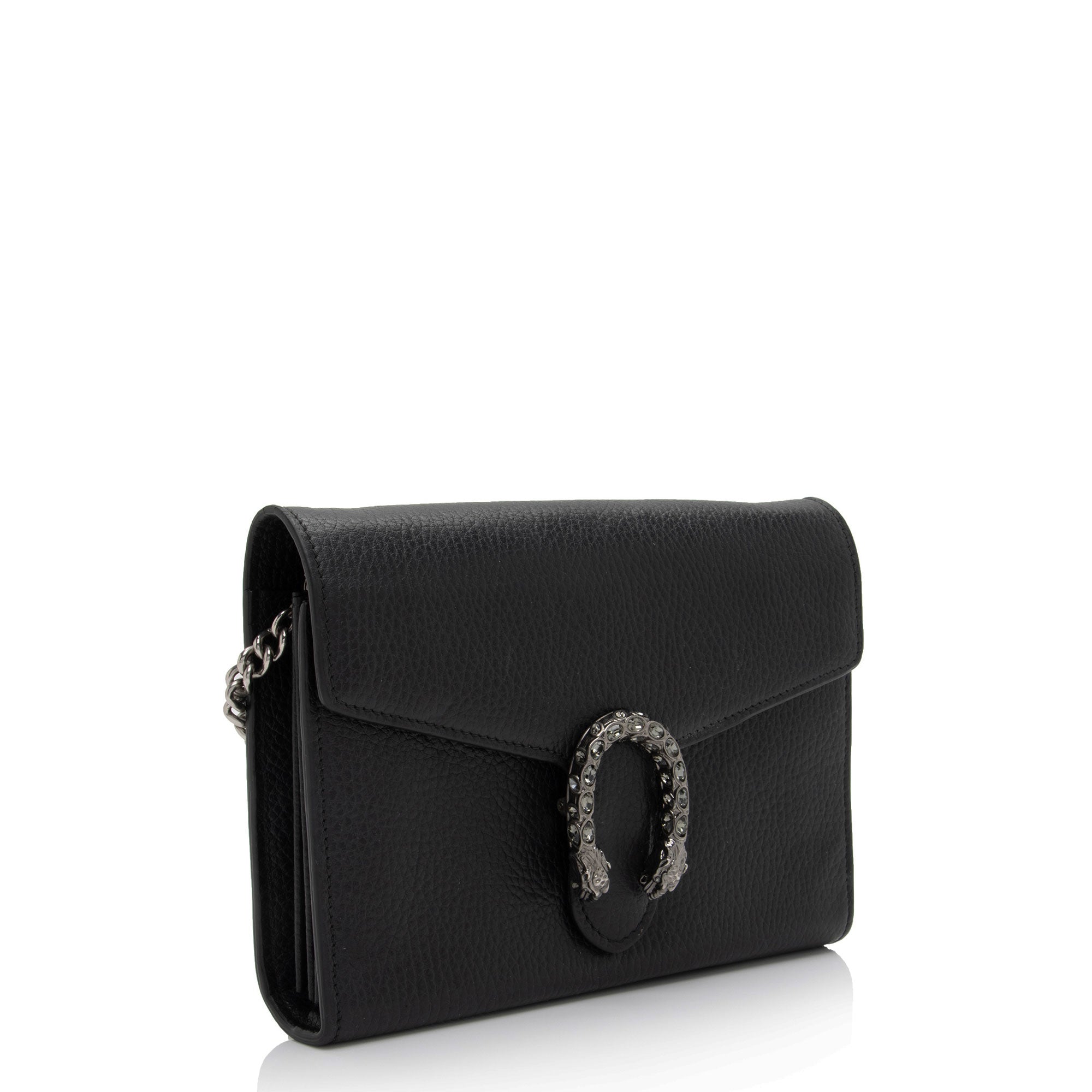 Gucci Leather Crystal Dionysus Chain Wallet (SHF-fJzaNK)