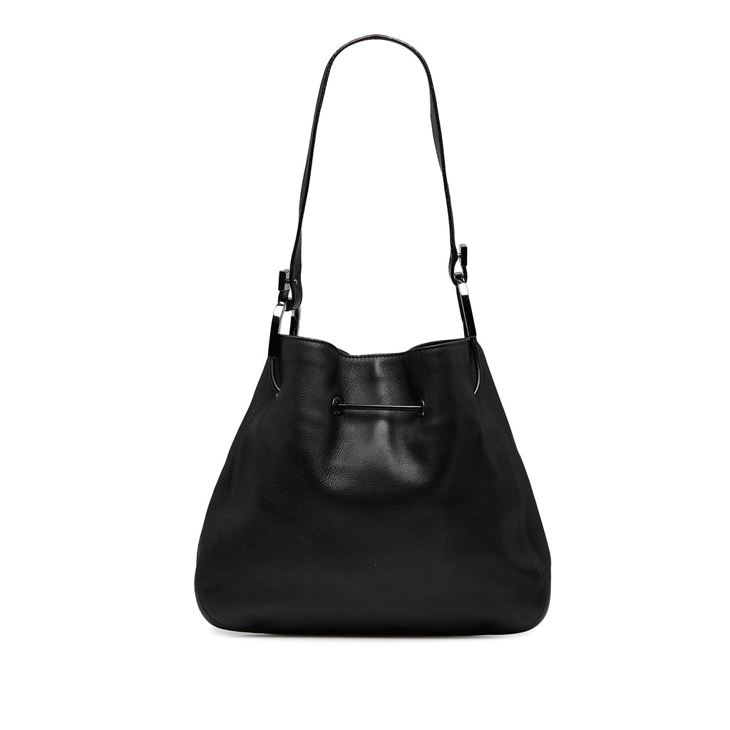Gucci Leather Drawstring Shoulder Bag (SHG-RSAtpw)