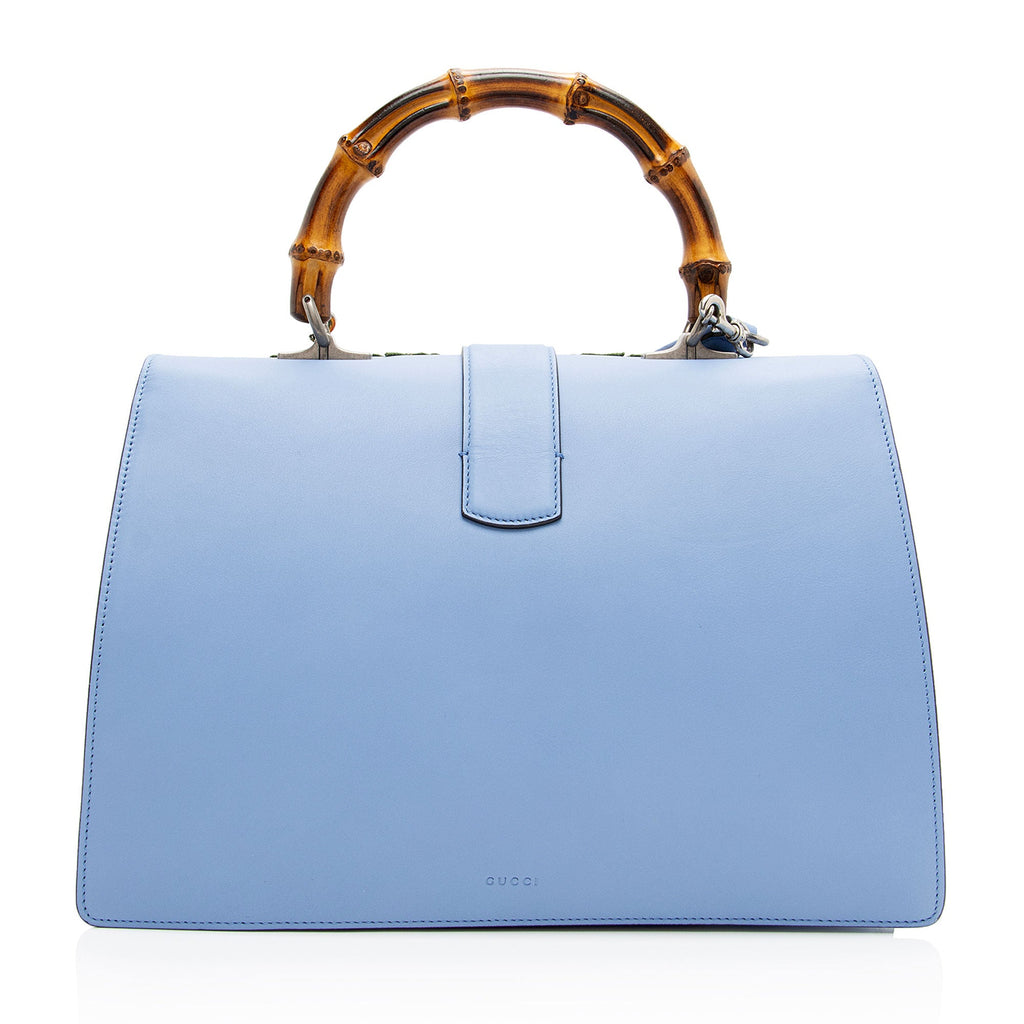 Gucci Leather Embroidered Bamboo Dionysus Large Top Handle (SHF-xyJtph)