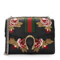 Gucci Leather Embroidered Rose Dionysus Medium Shoulder Bag (SHF-22427)
