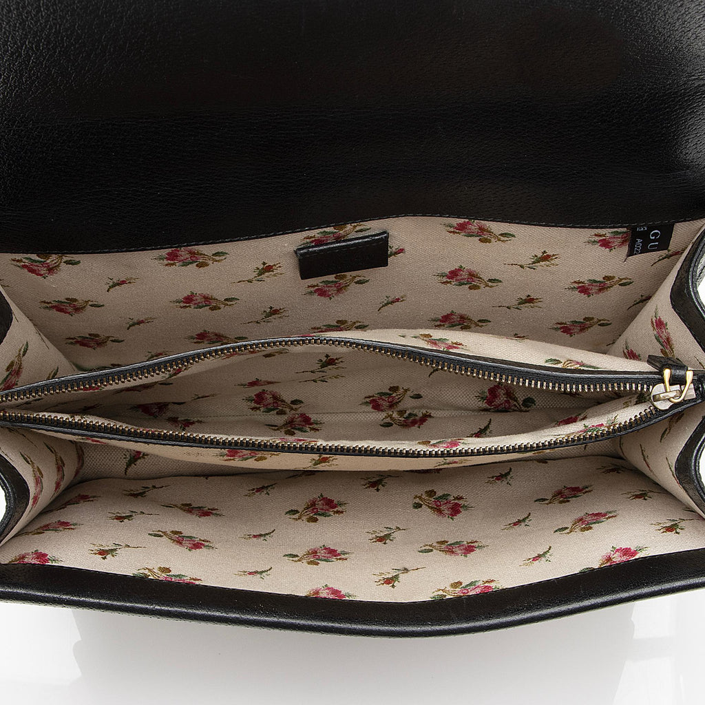 Gucci Leather Embroidered Rose Dionysus Medium Shoulder Bag (SHF-22427)