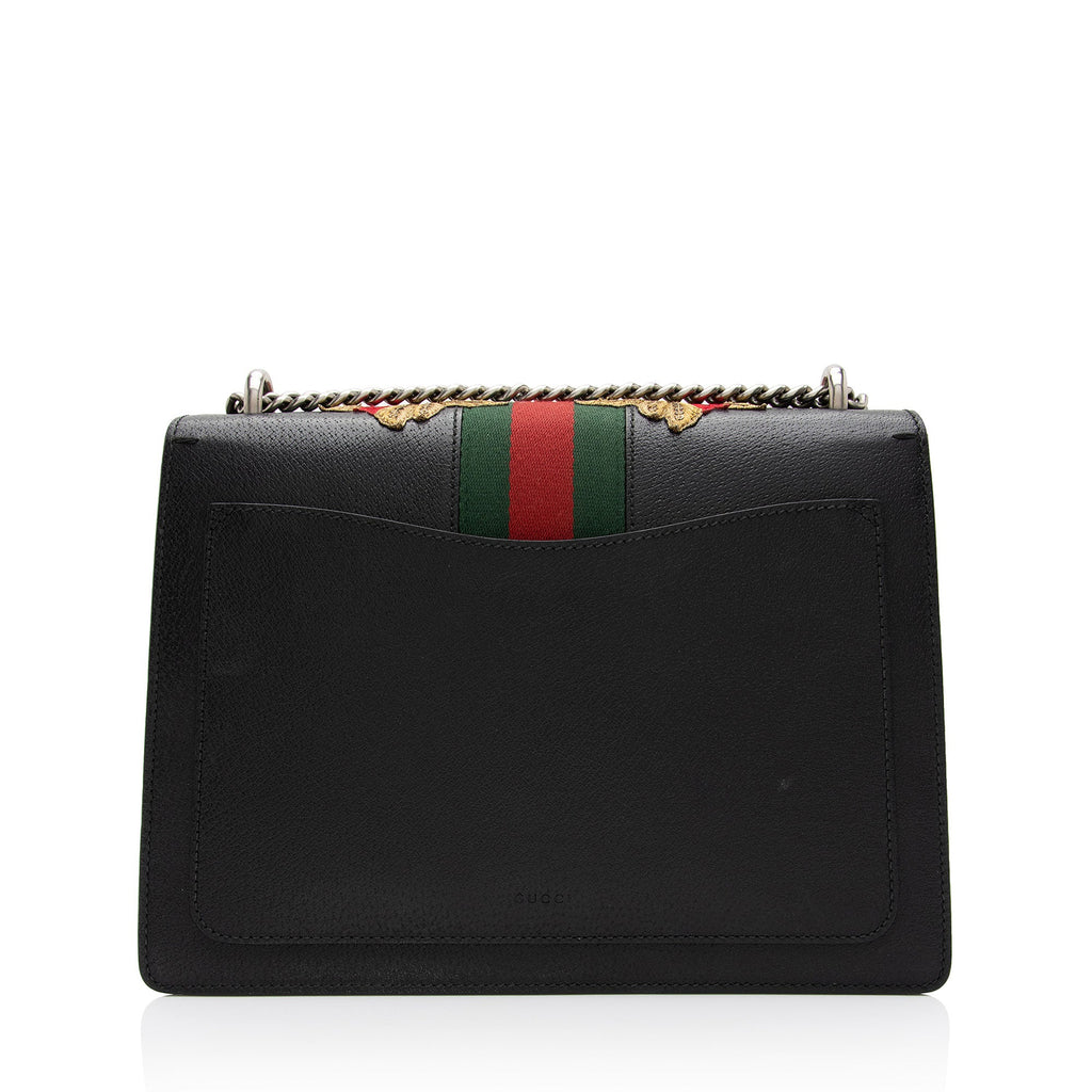 Gucci Leather Embroidered Rose Dionysus Medium Shoulder Bag (SHF-7coiPQ)