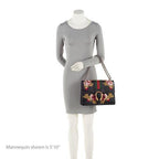 Gucci Leather Embroidered Rose Dionysus Medium Shoulder Bag (SHF-7coiPQ)