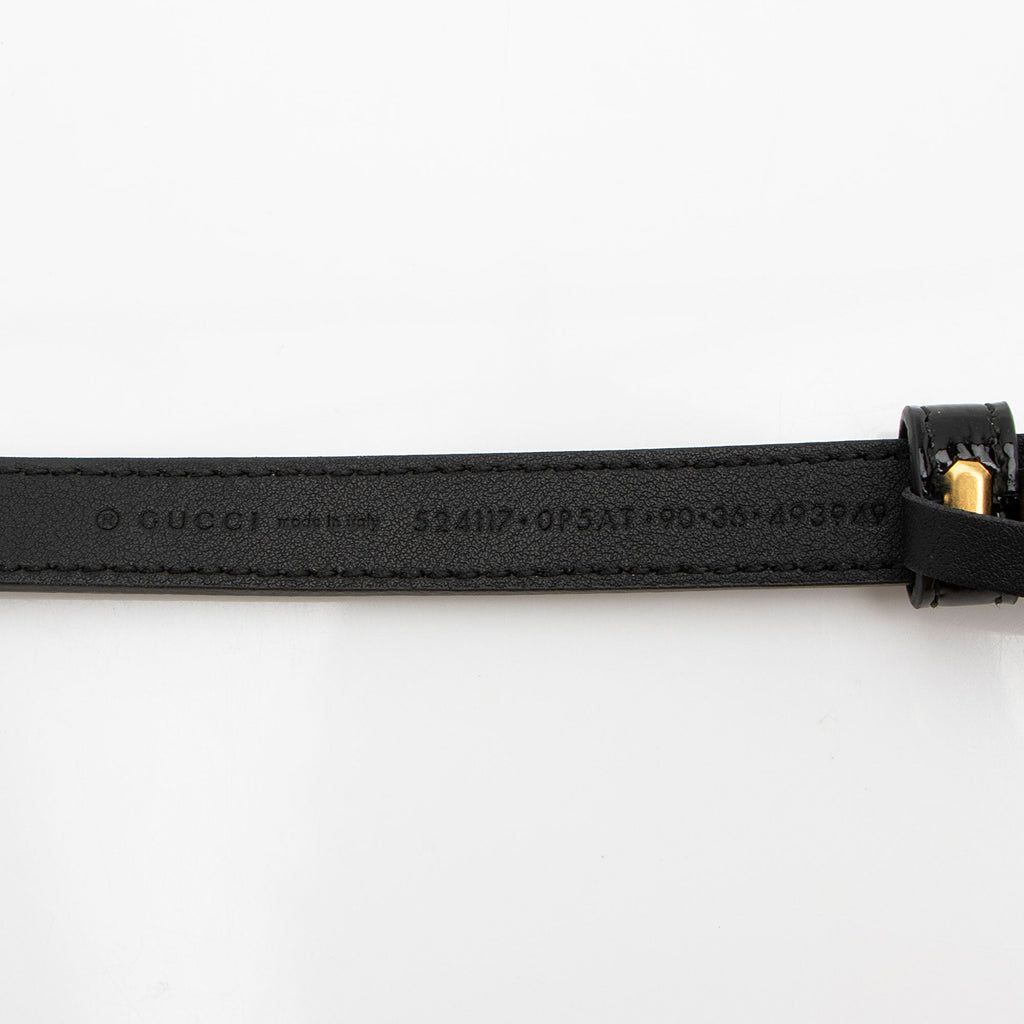 Gucci Leather Enamel GG Slim Belt - Size 36 / 90 (SHF-xWREr9)