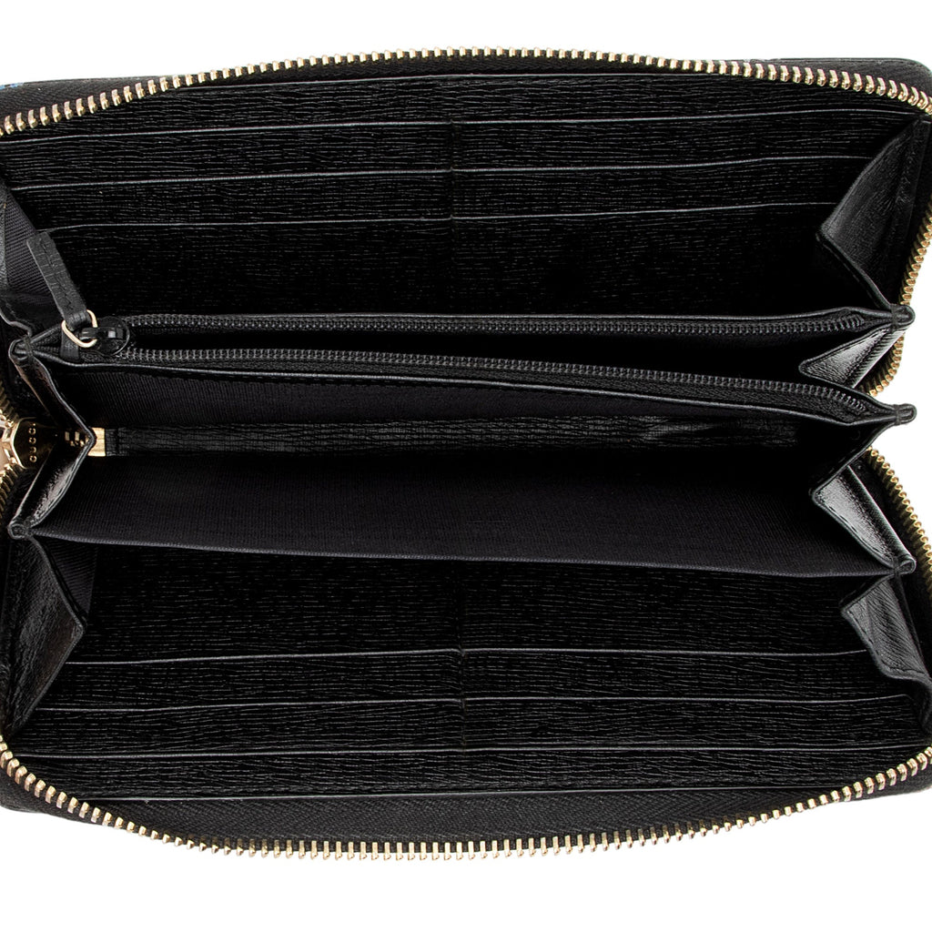 Gucci Leather Flora Knight Zip Around Wallet (SHF-GfjDtC)