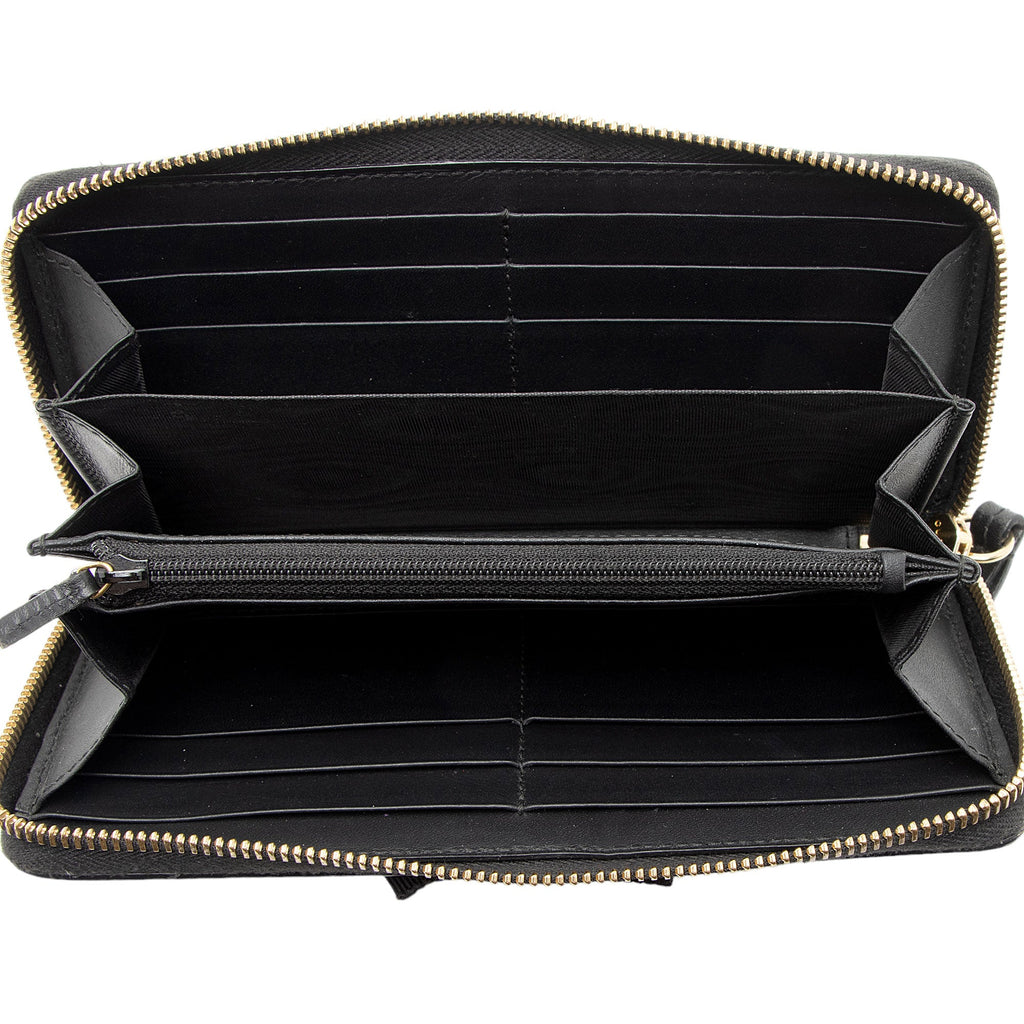 Gucci Leather GG Bow Zip Around Wallet (SHF-fr8dTS)