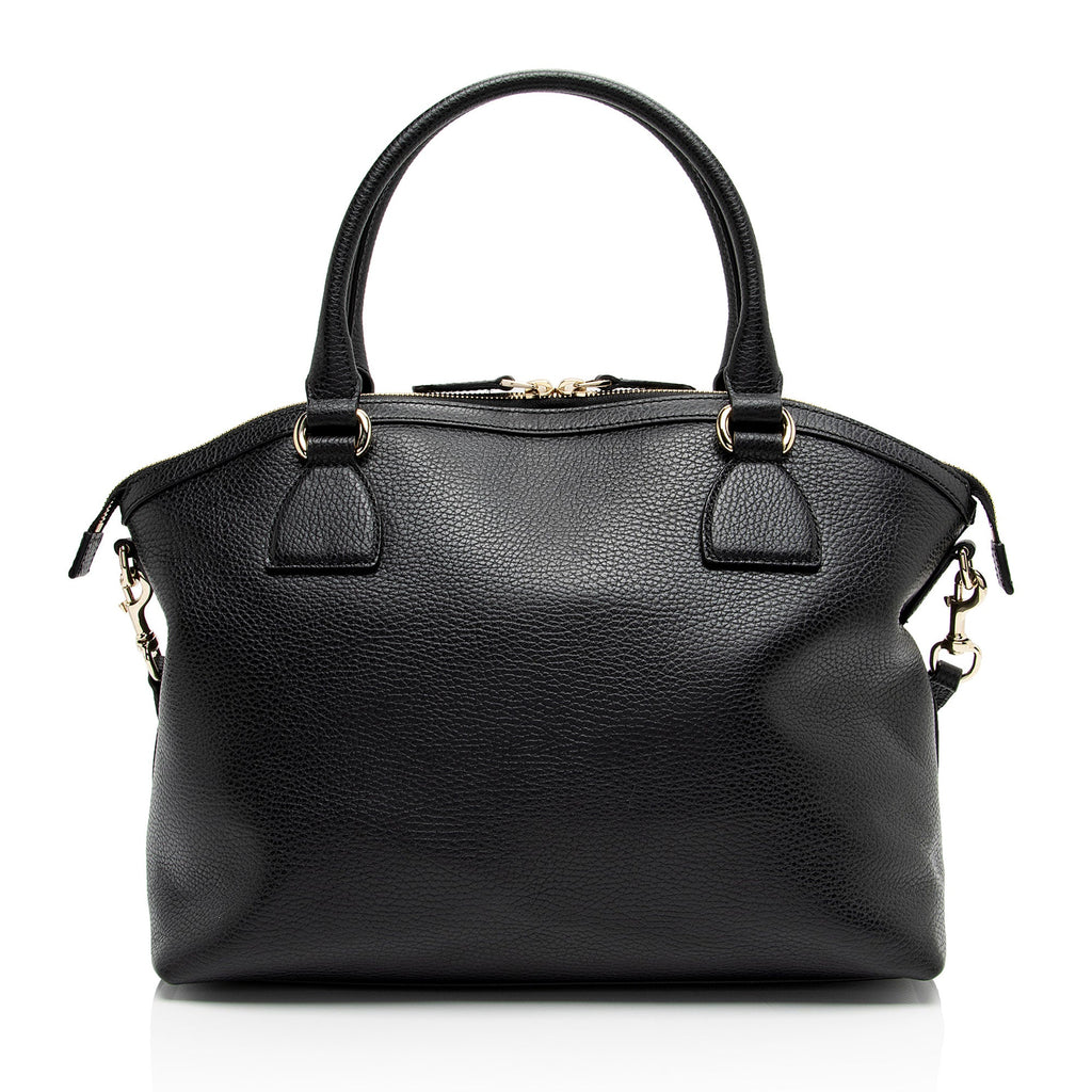 Gucci Leather GG Charm Dome Large Satchel (SHF-ijUjSb)