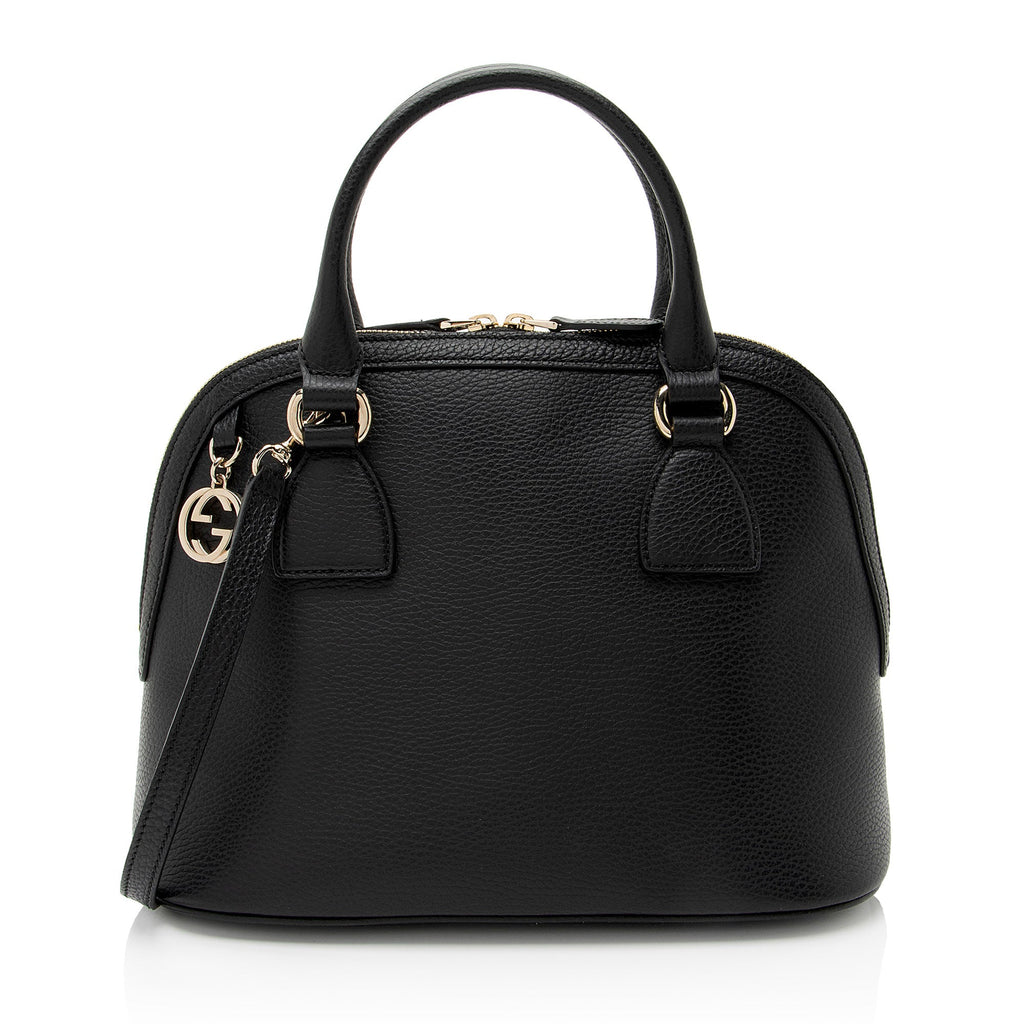 Gucci Leather GG Charm Dome Medium Satchel