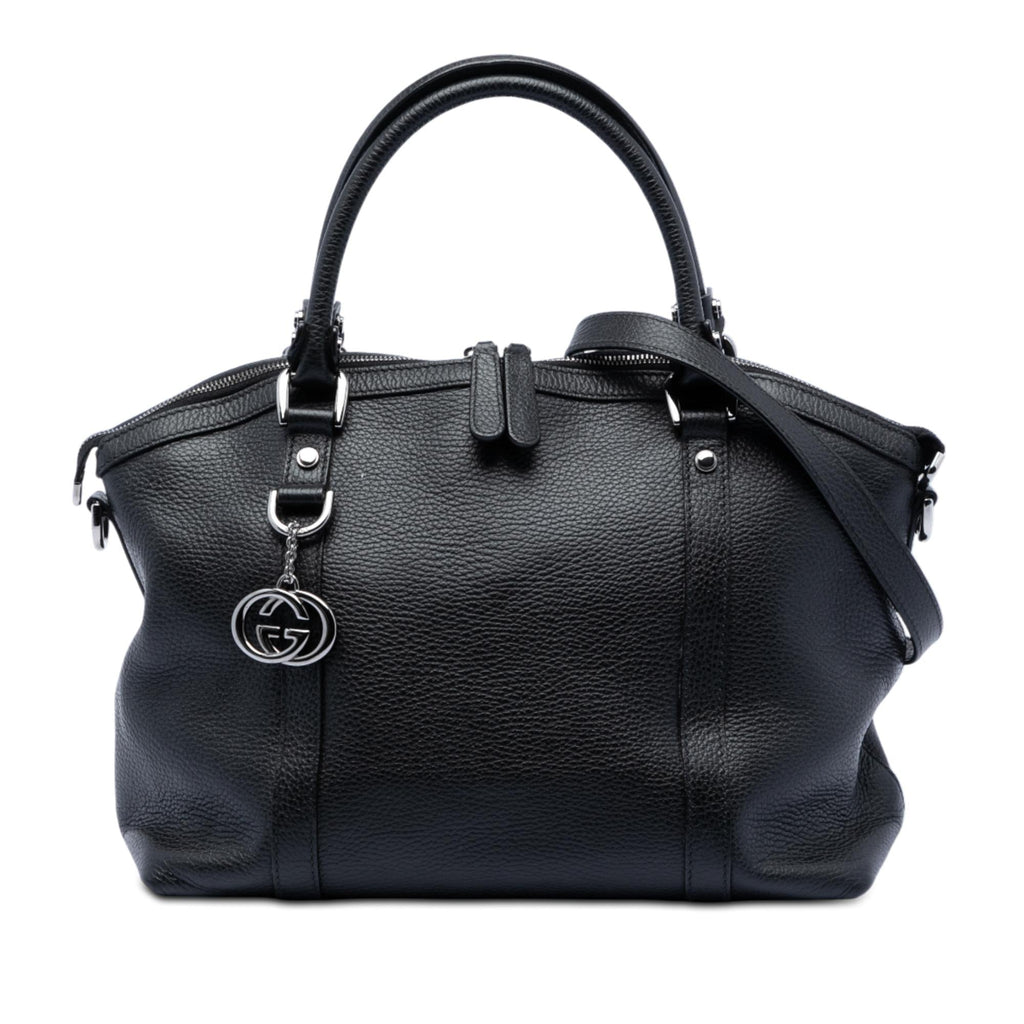 Gucci Leather GG Charm Dome Satchel