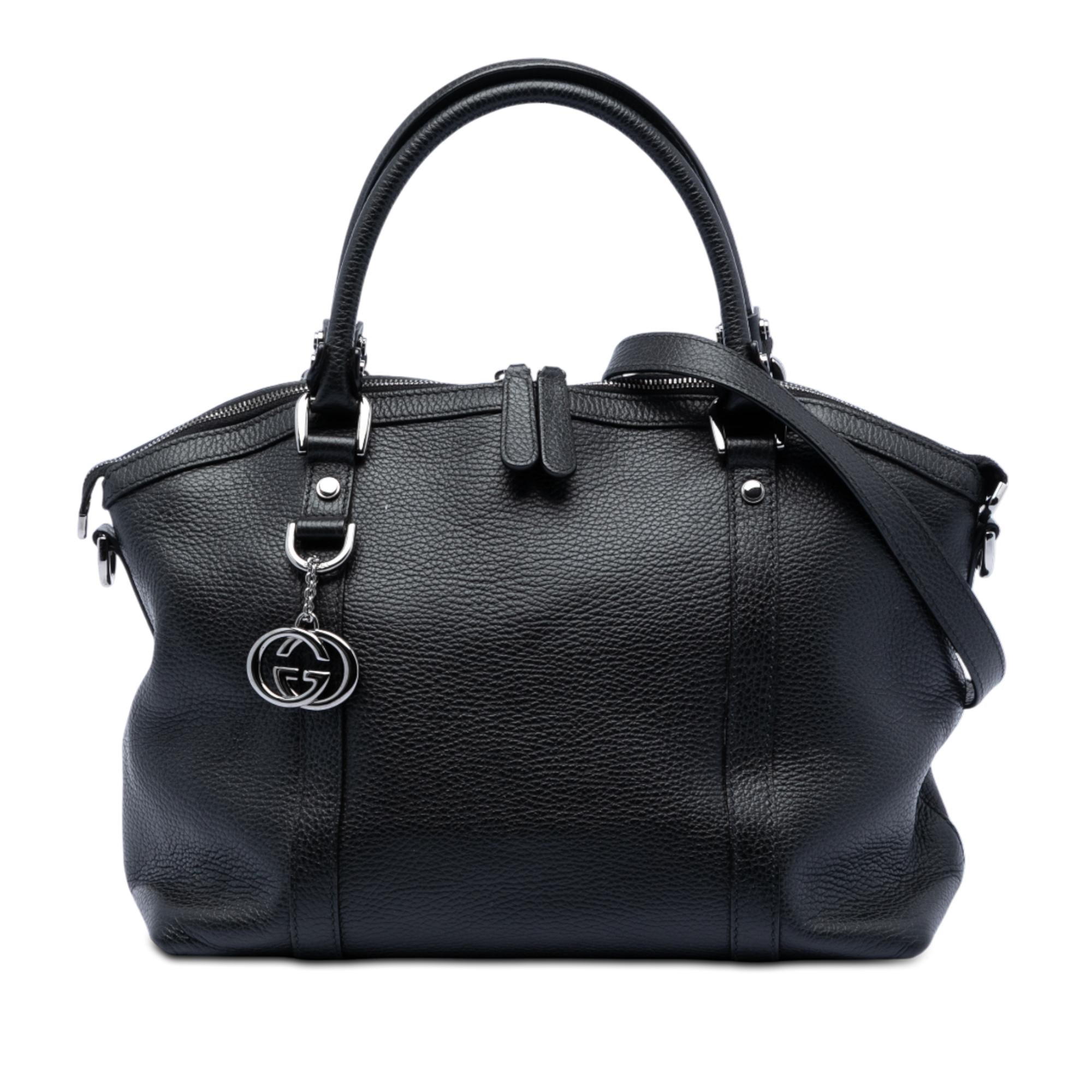 Gucci Leather GG Charm Dome Satchel