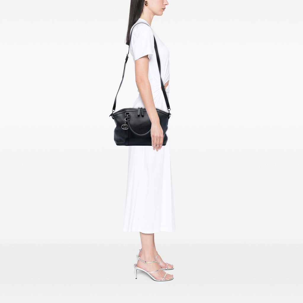Gucci Leather GG Charm Dome Satchel