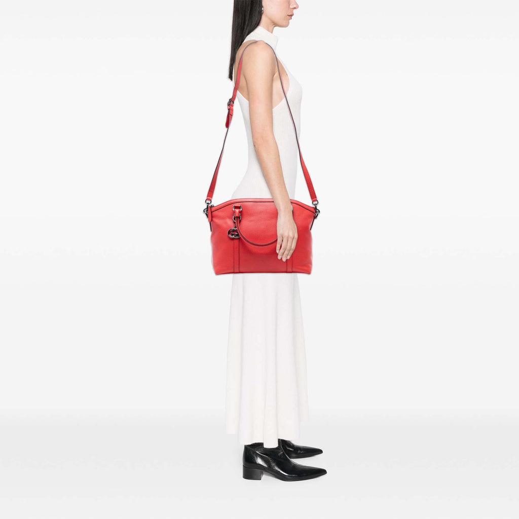 Gucci Leather GG Charm Dome Satchel