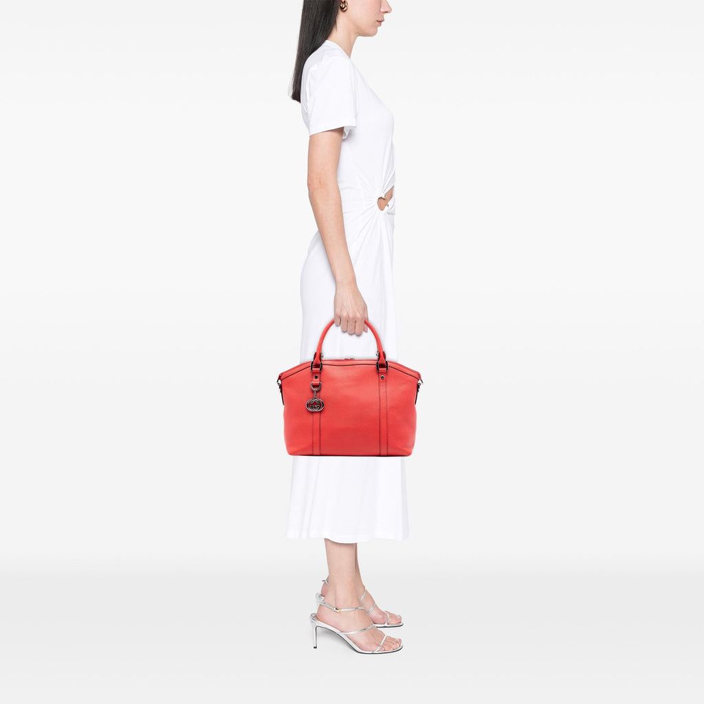 Gucci Leather GG Charm Dome Satchel