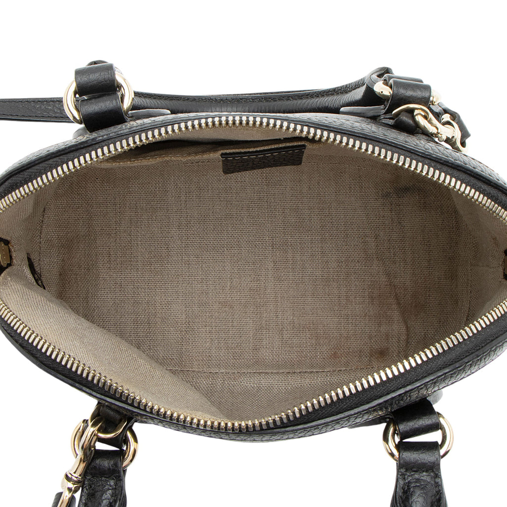 Gucci Leather GG Charm Dome Small Shoulder Bag (SHF-RTrfn9)