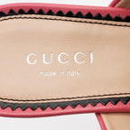 Gucci Leather GG Embellished Janaya Platform Sandals - Size 7.5 / 37.5