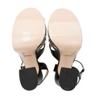 Gucci Leather GG Embellished Platform Sandals - Size 6 / 36