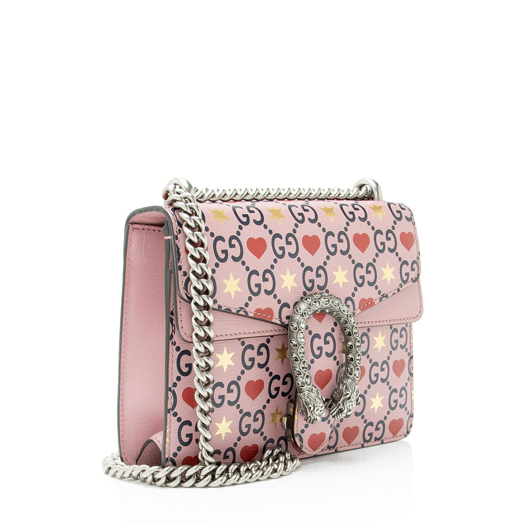 Gucci Leather Crystal Valentines Dionysus Small Shoulder Bag
