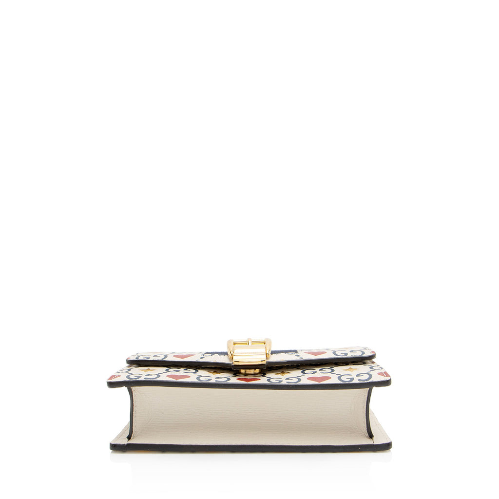 Gucci Leather GG Heart Stars Sylvie Super Mini Shoulder Bag