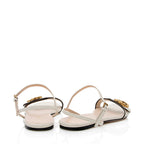Gucci Leather GG Marmont Ankle Wrap Flat Sandals - Size 6.5 / 36.5 (SHF-20686)