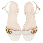 Gucci Leather GG Marmont Ankle Wrap Flat Sandals - Size 6.5 / 36.5 (SHF-20686)