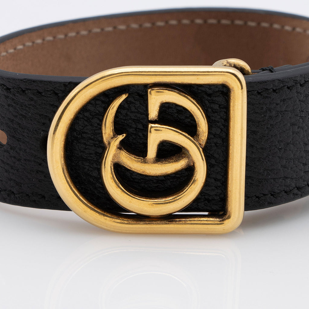 Gucci Leather GG Marmont Bracelet