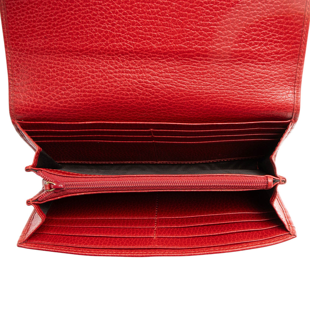 Gucci Leather Double G Continental Wallet