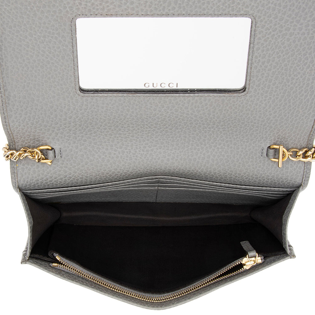 Gucci Leather GG Marmont Mini Chain Bag (SHF-xtqH5g)