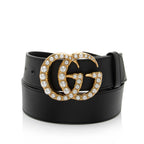 Gucci Leather GG Marmont Pearl Wide Belt - Size 34 / 85 (SHF-mZ6WWU)